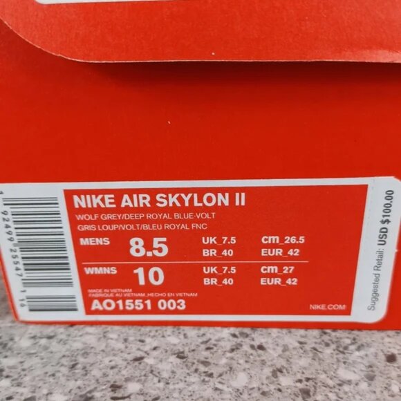 Nike Air Skylon 2 Sneakers Shoes BRAND NEW \'Grey Vol Grape\' Size 8.5 main image 7